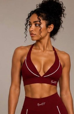 Double Take Halter Neck Yoga Sports Bra