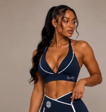 Double Take Halter Neck Yoga Sports Bra