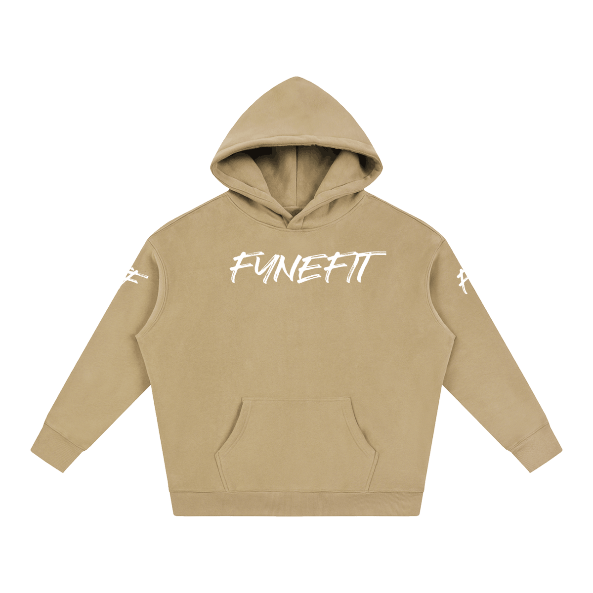 Oversize FyneFIT Built For Her fleece hoodie in soft fabric, showcasing the relaxed fit and cozy design.