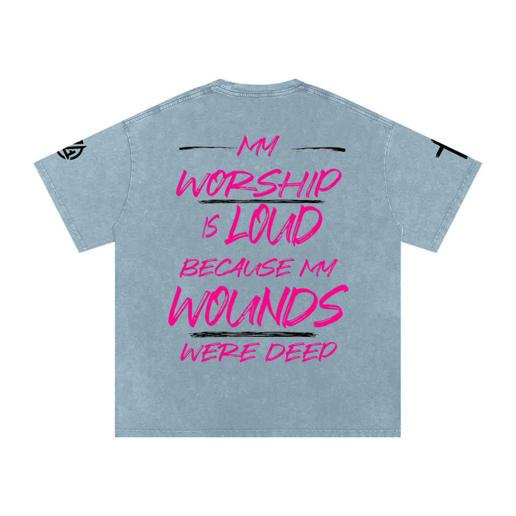 Snow Washed Oversized Cotton T-Shirt