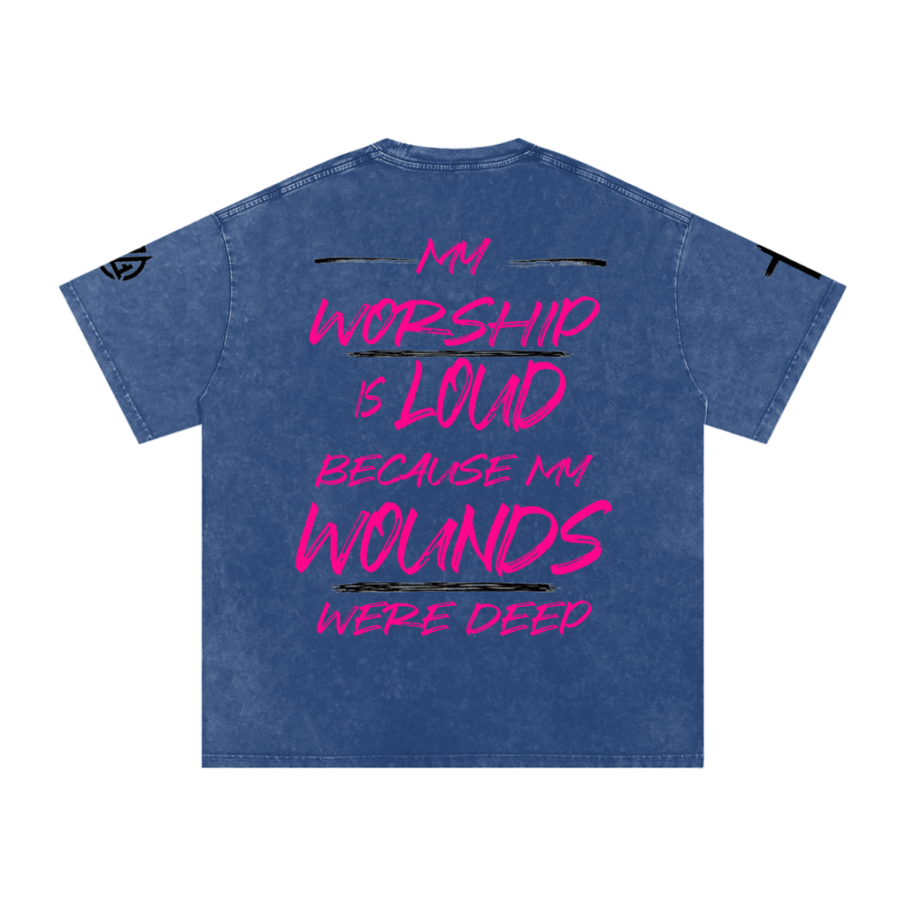 Snow Washed Oversized Cotton T-Shirt