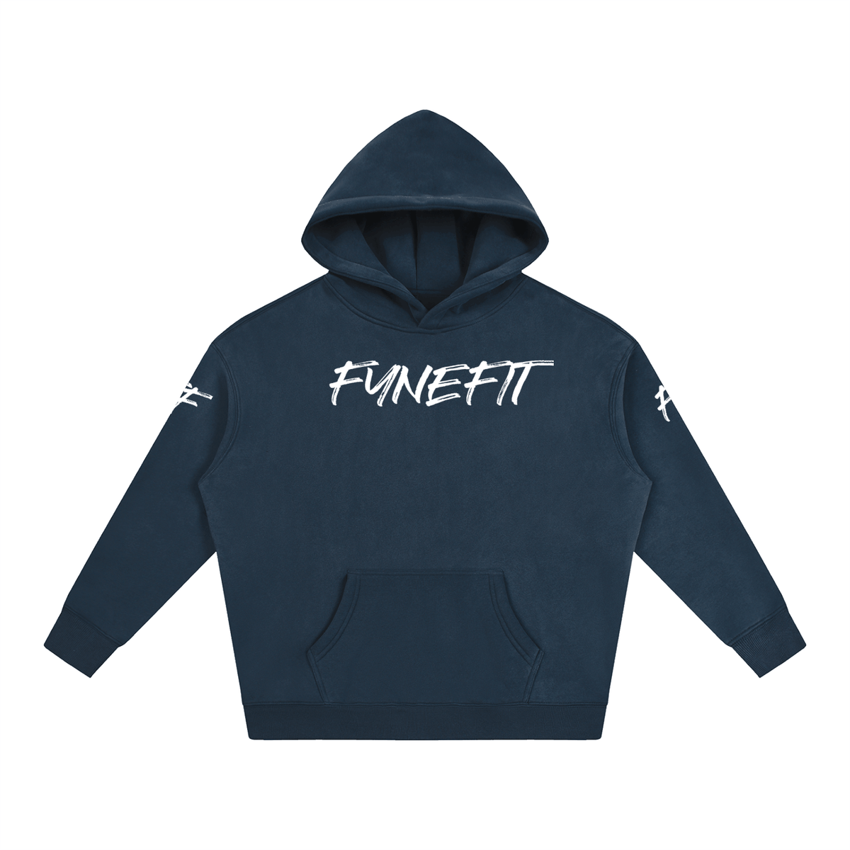 Oversize FyneFIT Built For Her fleece hoodie, soft and cozy with a relaxed fit, shown in a front view.