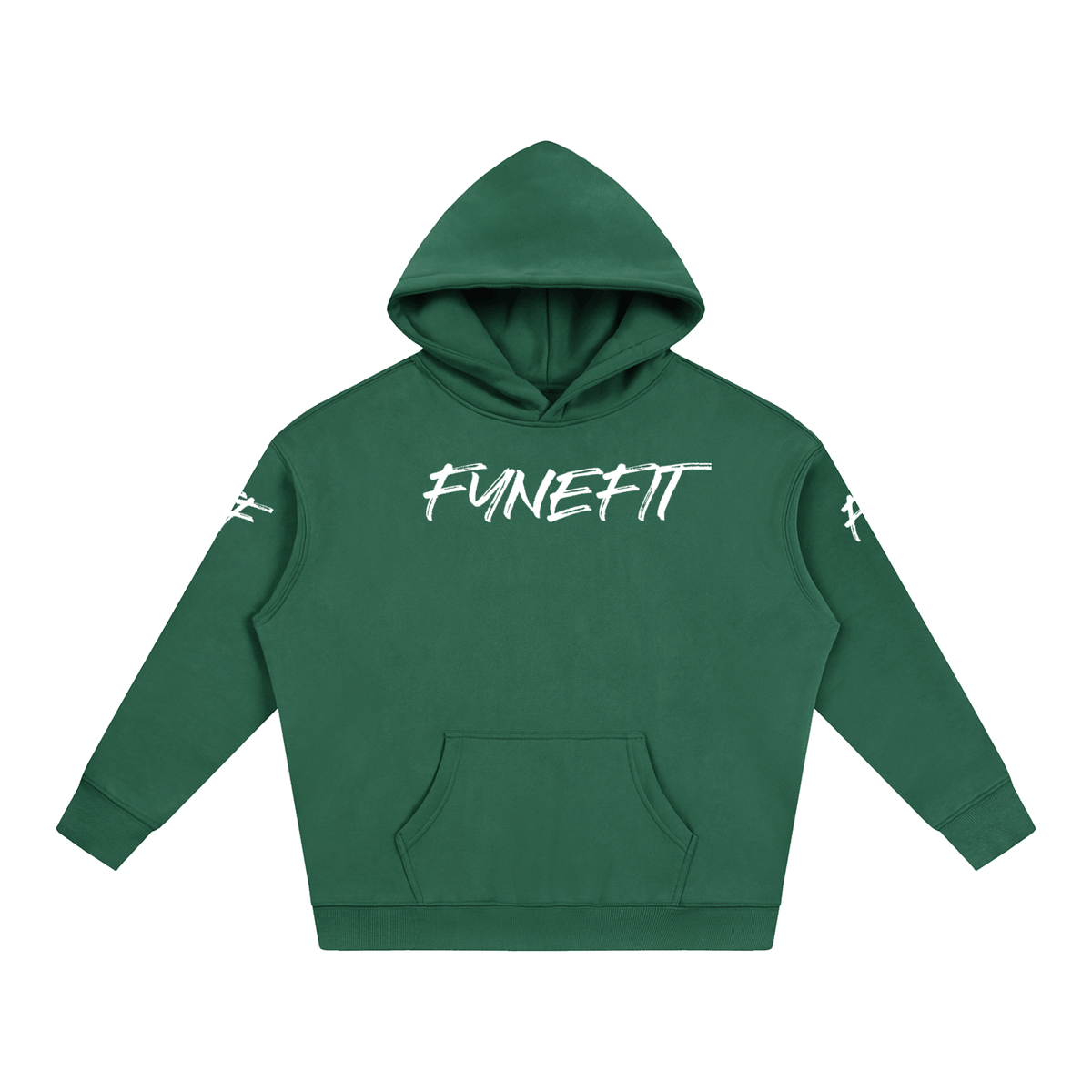Oversized FyneFIT Built For Her fleece hoodie with a relaxed fit, soft fabric, and hooded design, perfect for comfort and style.
