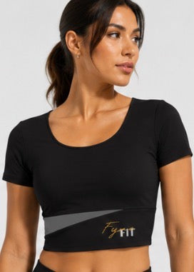 FyneLine Crop Yoga T-Shirt
