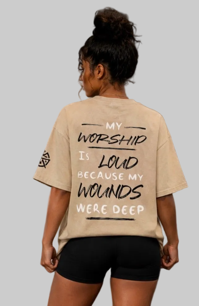 Snow Washed Oversized Cotton T-Shirt