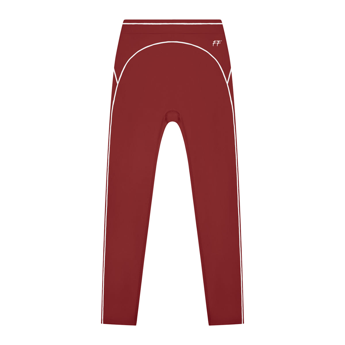 ODMPOD Double Take high-rise leggings with topstitching, showcasing a close-up of the fitted, stylish fabric and detailed stitching.