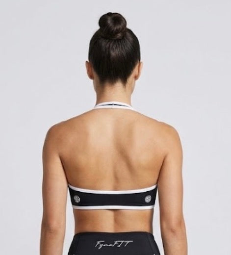 Double Take Halter Color Block Yoga Sports Bra