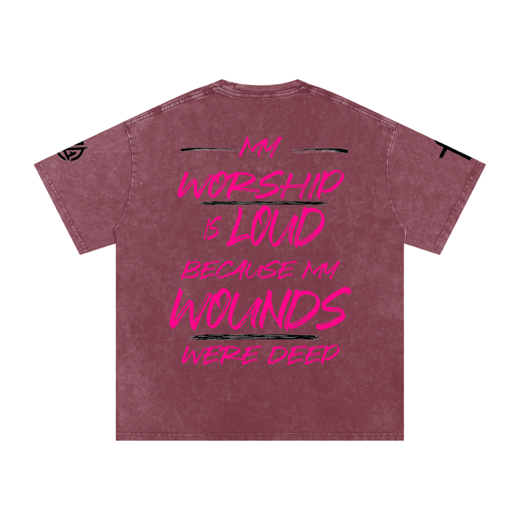 Snow Washed Oversized Cotton T-Shirt
