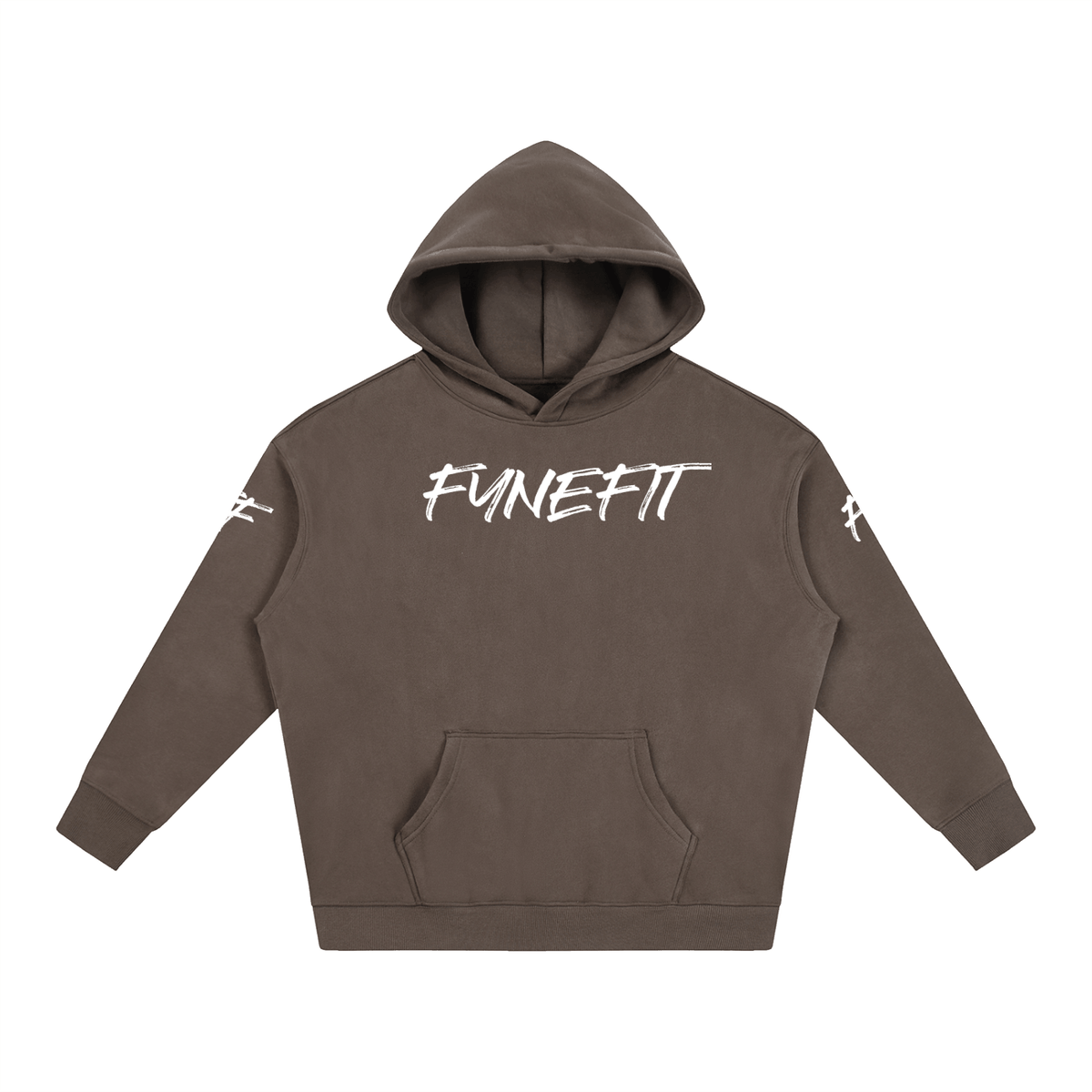 Oversize FyneFIT Built For Her fleece hoodie in soft fabric, featuring a relaxed fit and casual style, shown in a front view.