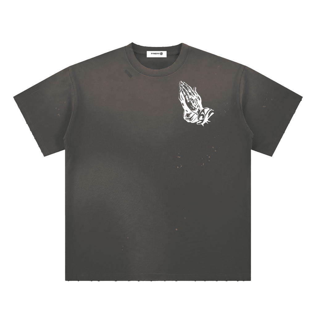 Hand-Frayed Sunfade Paint Splatter T-Shirt