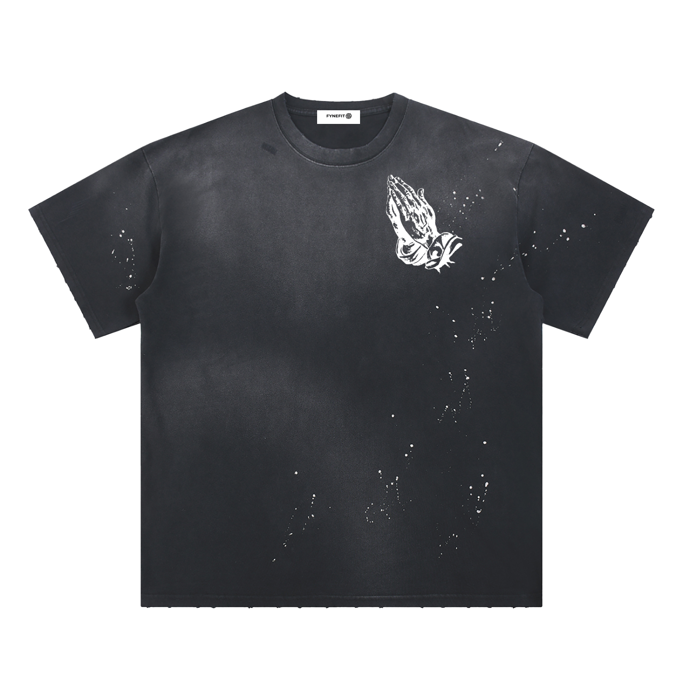 Hand-Frayed Sunfade Paint Splatter T-Shirt