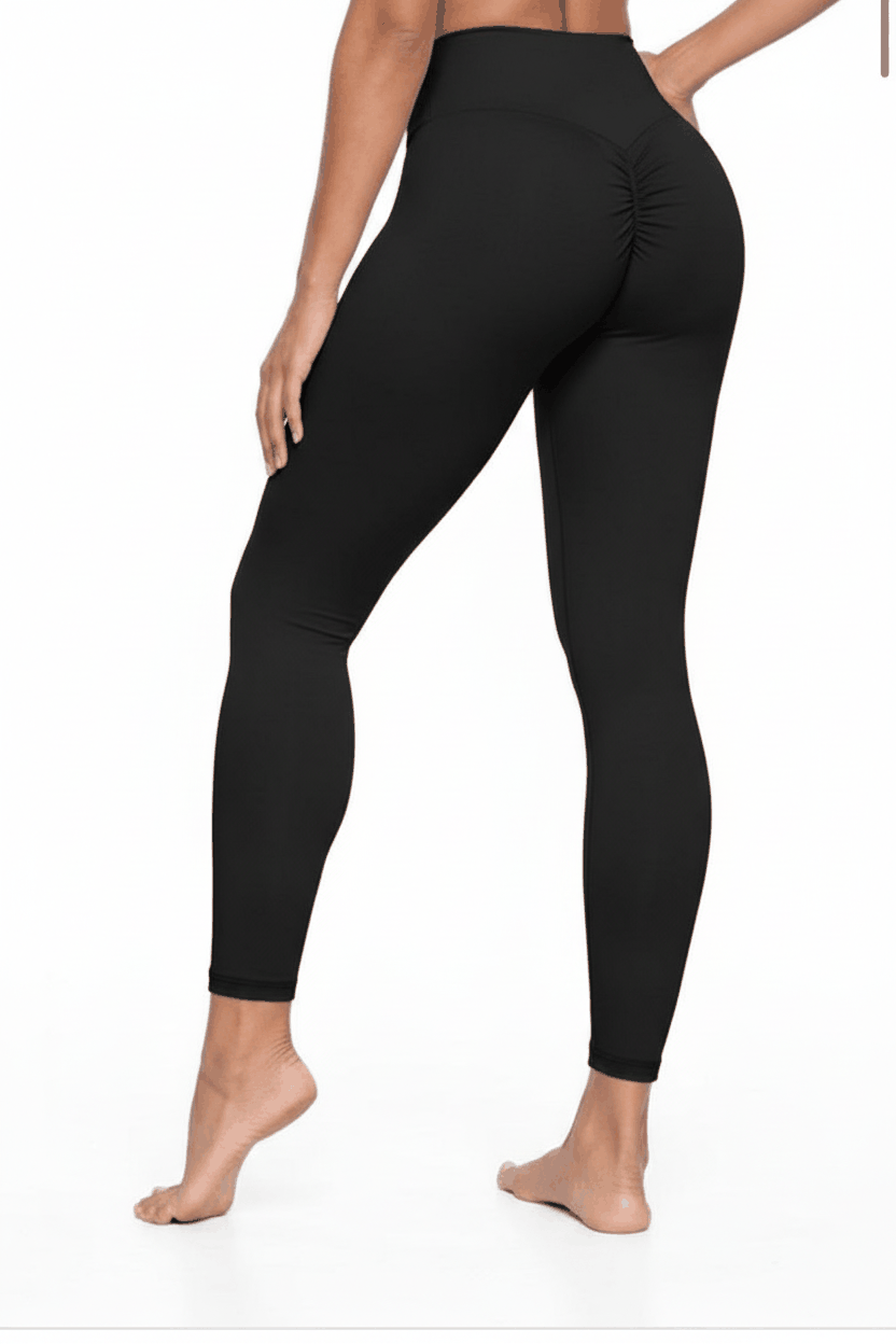 High Waisted Yoga Leggings – Black