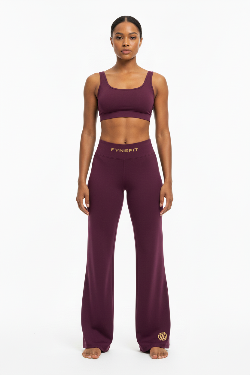 Model - Plum Purple Yoga Pants