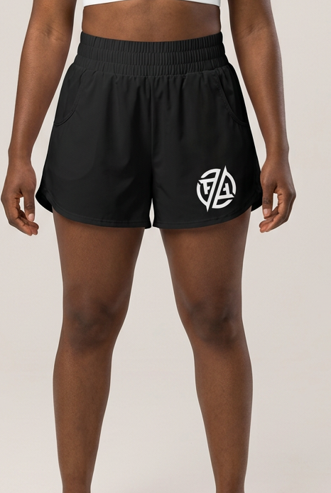 New model shot of black FyneFIT shorts